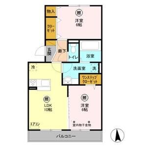 セントラルパーク206号室 間取