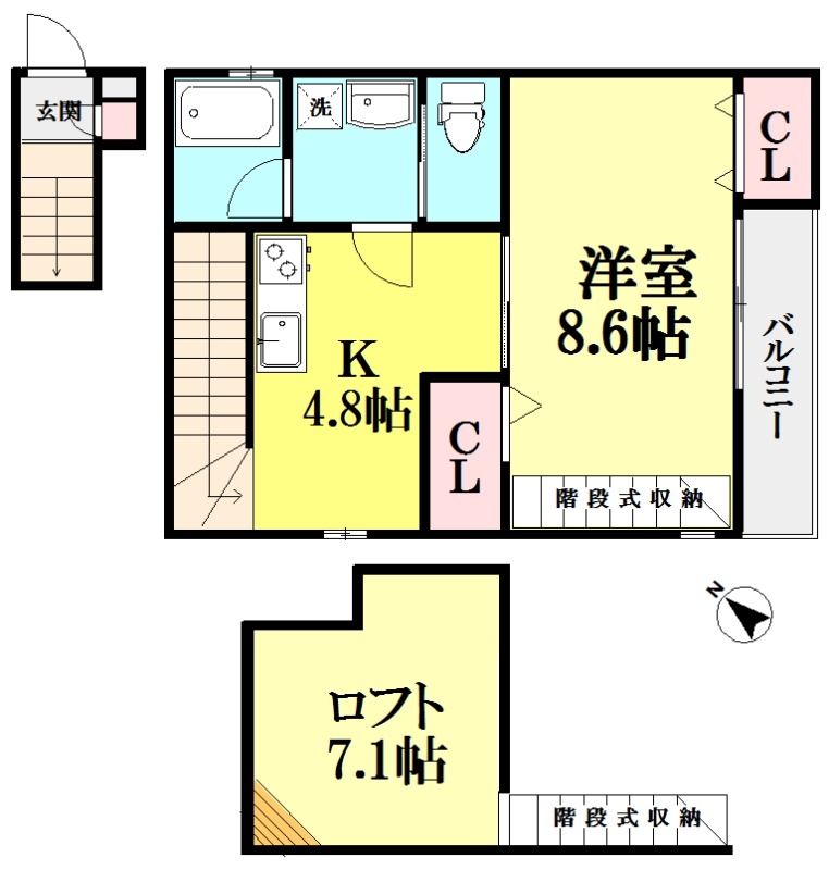 フィリオB棟2階 間取図