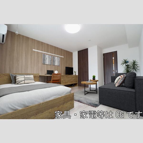 エーデルハイムⅢ105号室 リビング(※家具・家電等はCGです)