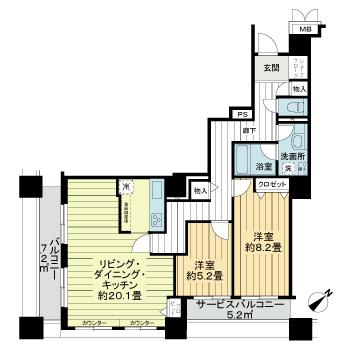 コスモ東京ベイタワー13階 間取