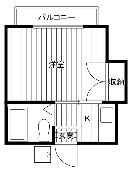 スカイハイツ202号室 間取