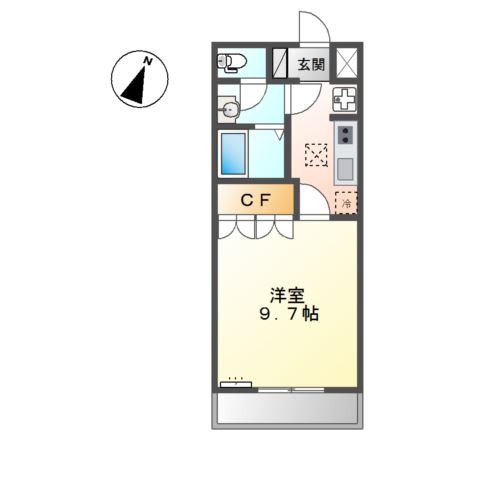 Ｗｉｎ　Ａｒｒｏｗ105号室 間取