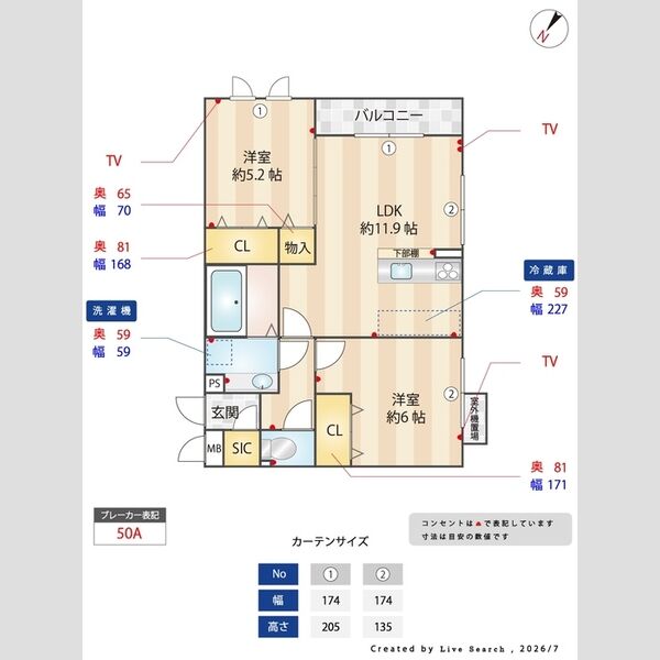 Bienestar303号室 間取り図