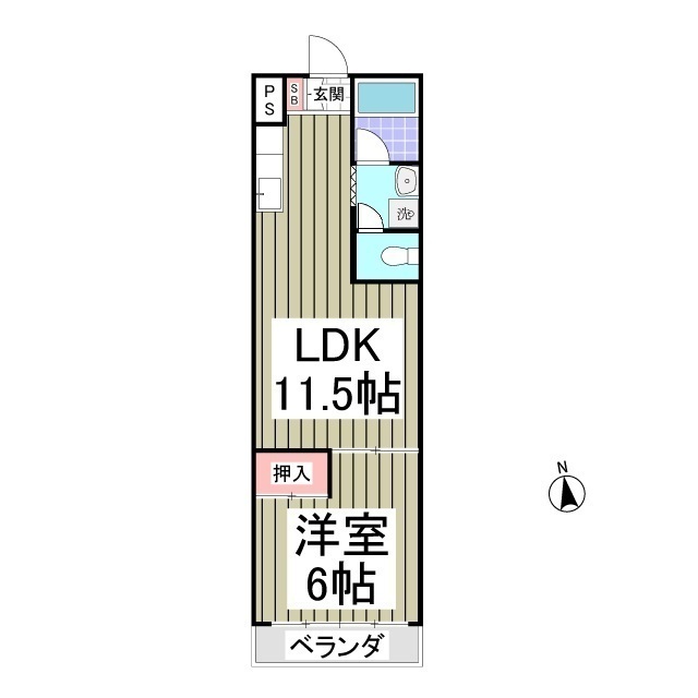 スカイハイツ万吉302号室 間取