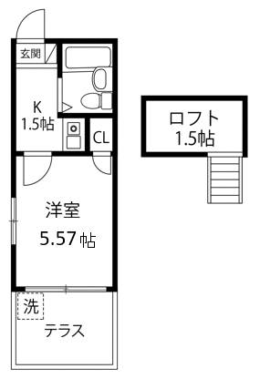 シャルマン生田　Ⅰ2階 間取