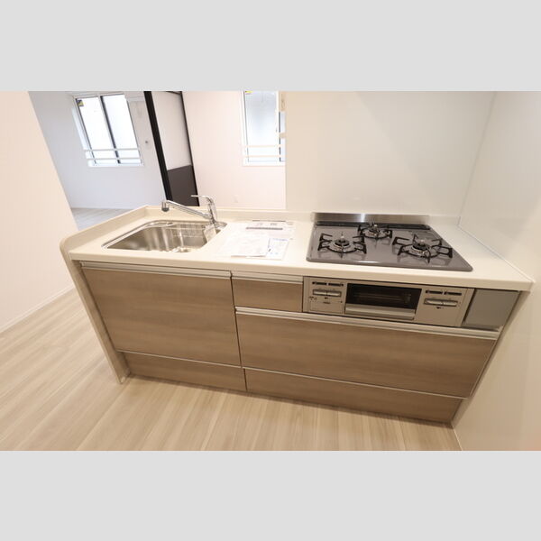 Resi NOIR(レジノワール) 対面式3口ガスコンロ付システムキッチン