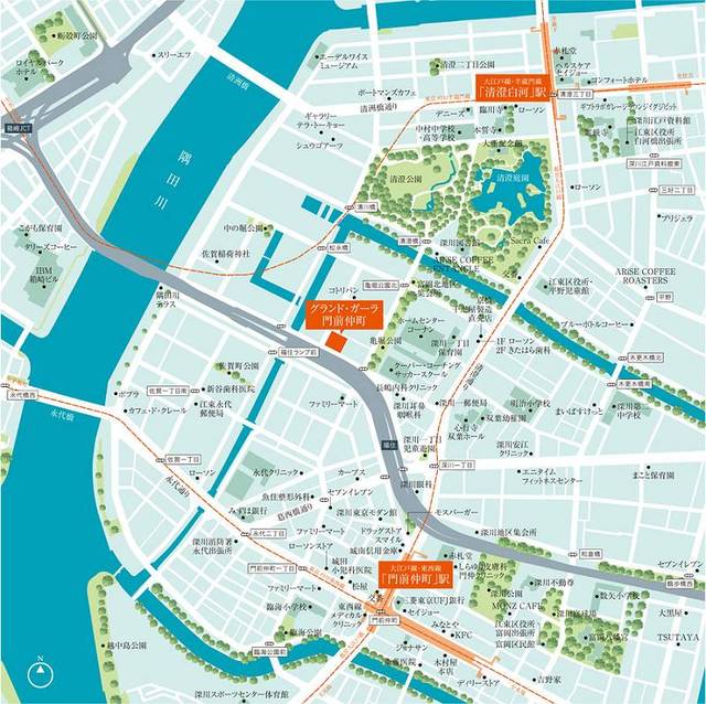 グランド・ガーラ門前仲町5階 MAP