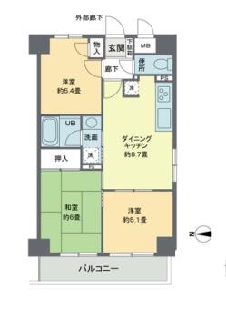 リヴィエルバーグ西大島4階 間取