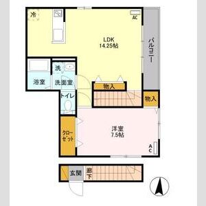 hale mahana201号室 間取