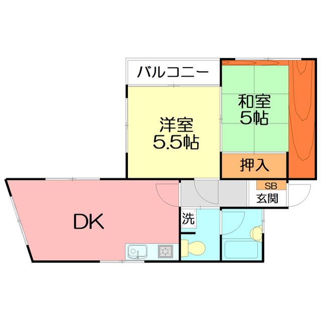 カナミヤコーポ101号室 間取