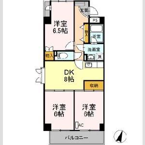 ロイヤルティアラ405号室 間取