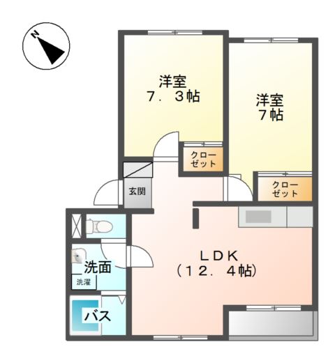 ラルクアンシェル101号室 間取