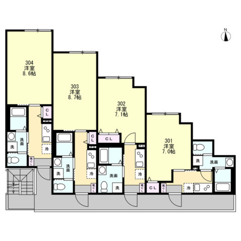 スキット本厚木301号室 間取