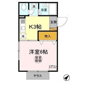 クレールフォンテⅡ103号室 間取