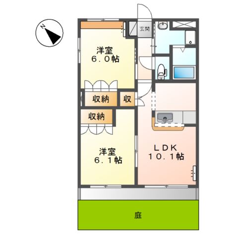ガーデンヒルズNAKAYAMA壱番館110号室 間取