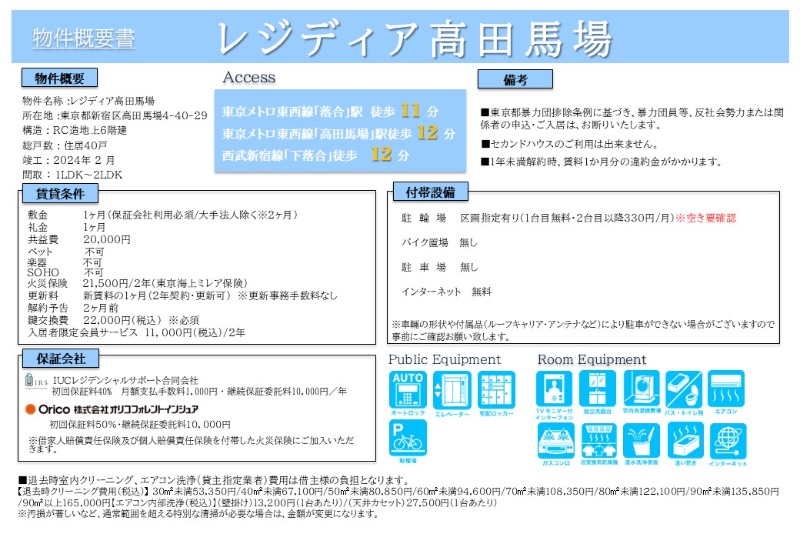 レジディア高田馬場1階 部屋その他