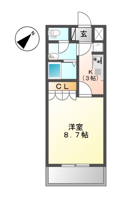 Ｂｒｉｌｌａｒ（ブリジャール）105号室 間取