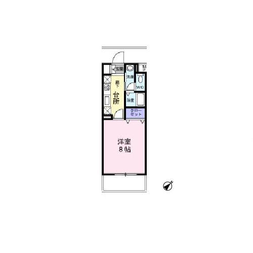 ハーミット高幡0305号室 間取り図