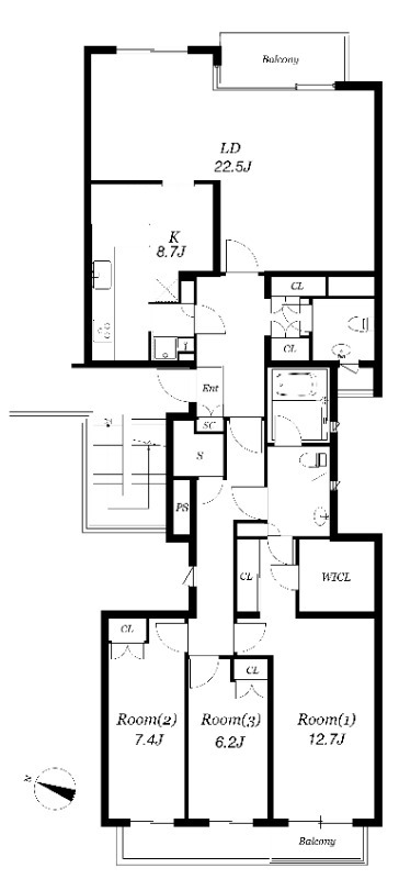 世田谷野毛レジデンス3階 間取
