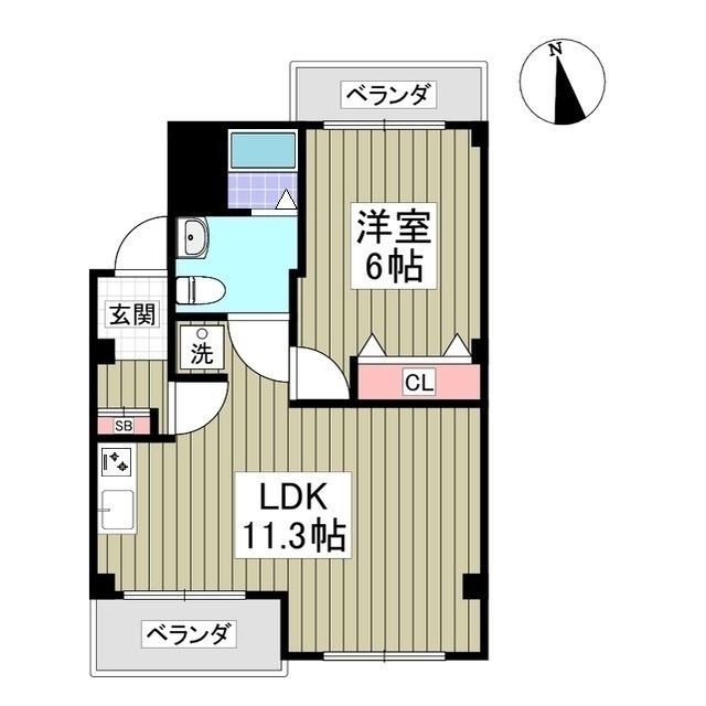 リバーサイドツルミ103号室 間取
