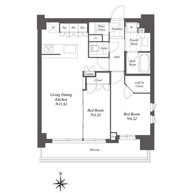 クレストコート白金高輪1002号室 間取
