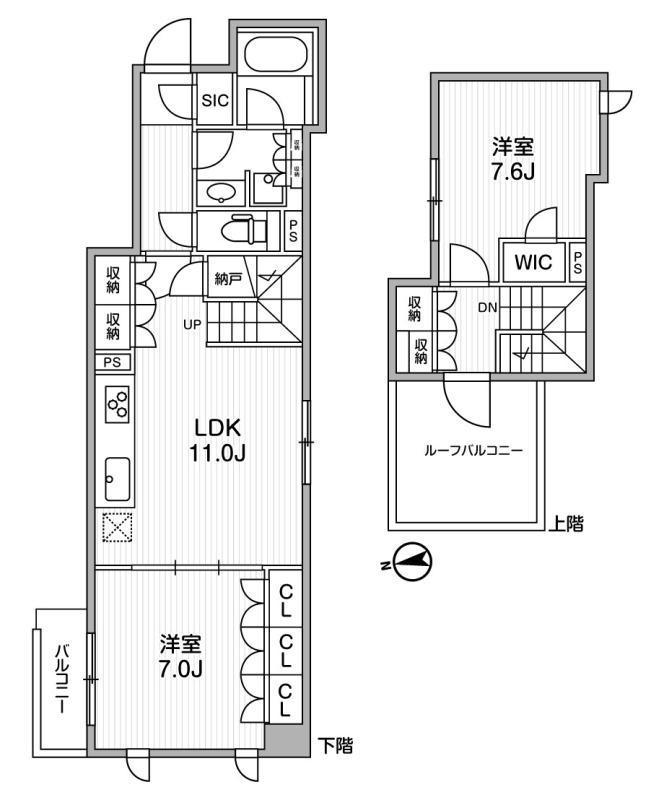 ディームス西早稲田4階 間取り図
