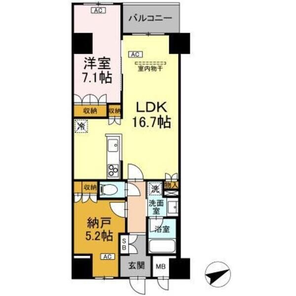 サンジョイアゼロ208号室 間取図