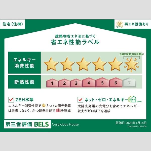 Auspicious　House301号室 省エネ性能ラベル(住棟)