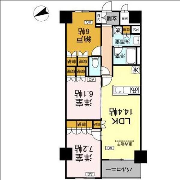 サンジョイアゼロ205号室 間取図