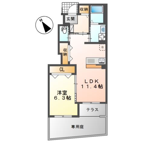 アビエル103号室 間取