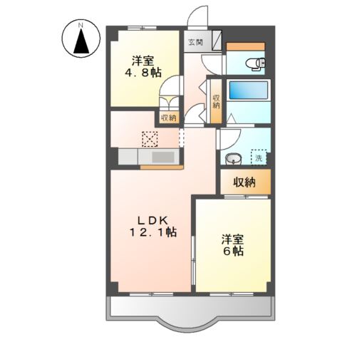 グリーンヒルズ105号室 間取