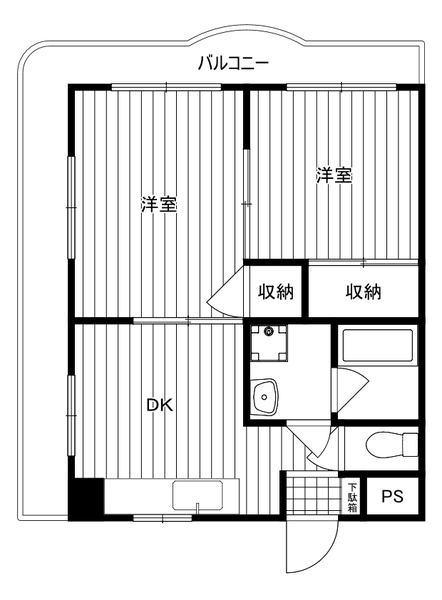 ビューハイツ田奈201号室 間取