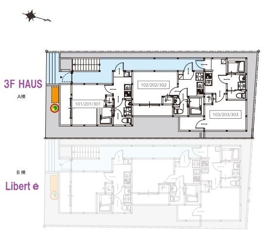 ３Ｆ　ＨＡＵＳ2階 部屋その他