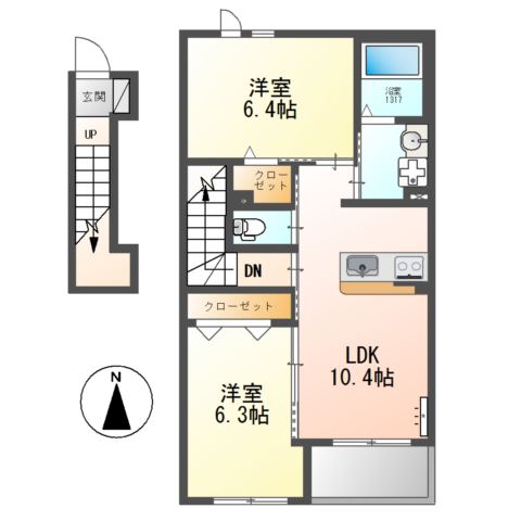 ＬｕＬｕ　Ａｉｎａ（ルルアイナ）201号室 間取