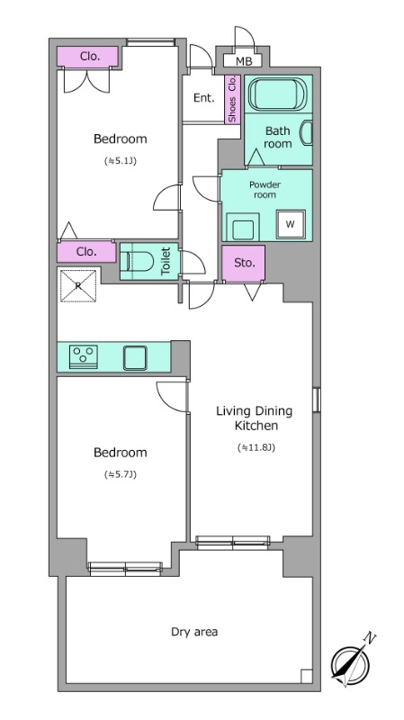 レジディア六本木檜町公園1階 間取