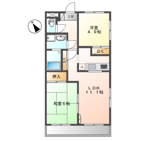 メゾンドリーム301号室 間取