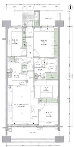 クリオレミントンヴィレッジ国立7階 間取
