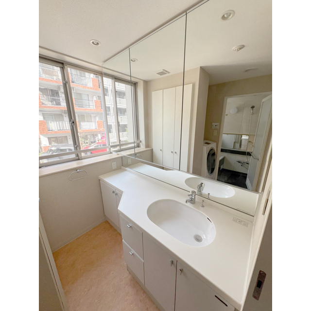 ファミール新宿グランスイートタワー 開放的な洗面所