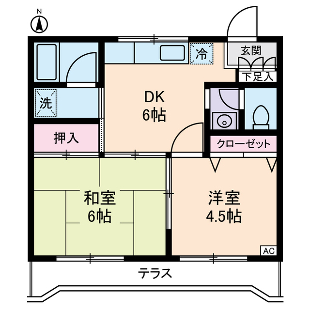 ルミエール本宿弐番館0102号室 間取