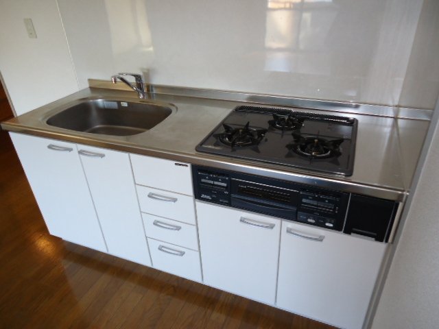 グリーンプレイス205号室 ３口ガスキッチン
