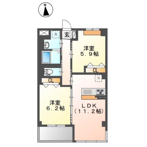 Ｓｈａｎｇｒｉ-Ｌａ　-シャングリラ-101号室 間取