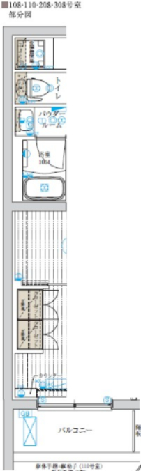 GENOVIA世田谷桜0308号室 308号室 部分図
