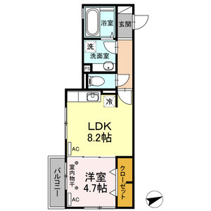 ディアコート本木305号室 間取