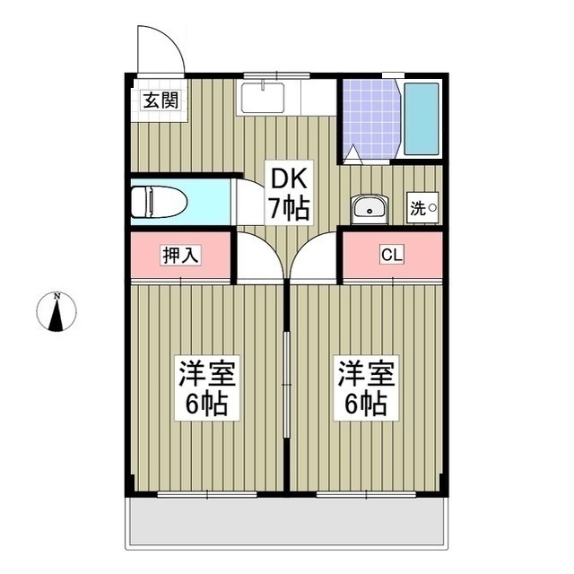 上里ハイツA203号室 間取