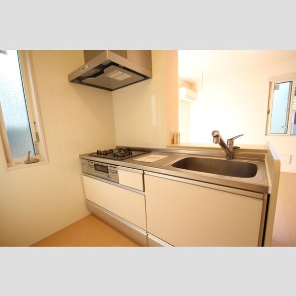 グリーン　パティオ グリル付き3口ガスコンロキッチン