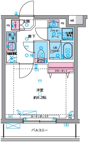 GENOVIA久地0502号室 間取