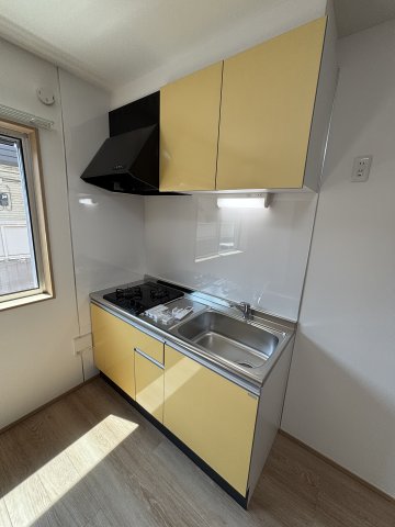 Ｆｌａｔ八千代村上0202号室 2口コンロのシステムキッチン！