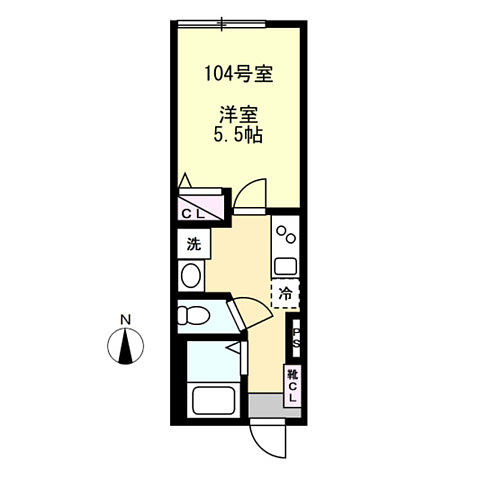 ベイルーム湘南台104号室 間取