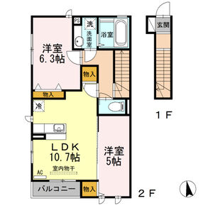 メゾン ド ショコラ202号室 間取