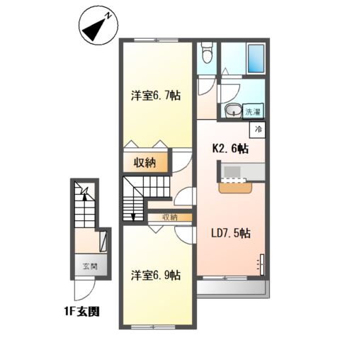 ヴェルクレスト202号室 間取